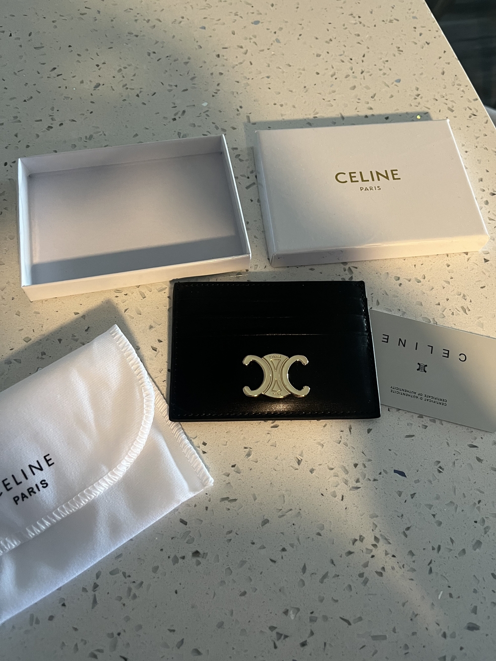 Black and Gold Celine Card Holder
